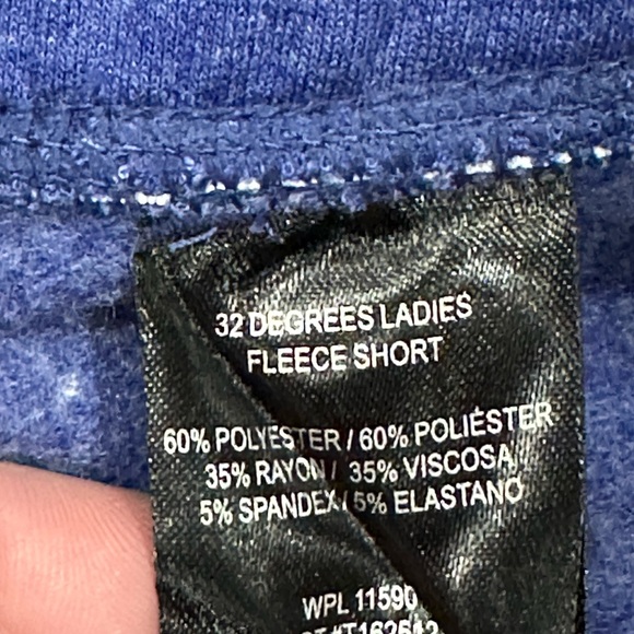 Women’s 32 Degrees Large 12 14 Shorts Fleece Heather Blue Drawstring PullOn NWT - Picture 8 of 8